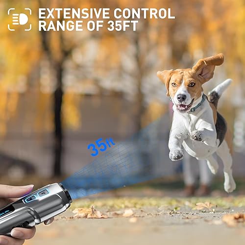 Miniatura 5 de Dispositivos de control de ladridos para perros, dispositivo recargable de doble sensor antiladridos con modos de entrenamientodisuasión, silbato de