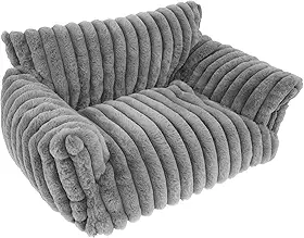 Sofá-cama para gatos, sofá de poliéster macio para gatos com fundo antiderrapante, sofá removível para ambientes internos, confortável para cães e gatos pequenos (cinza, 64 x 45 x 25 cm)