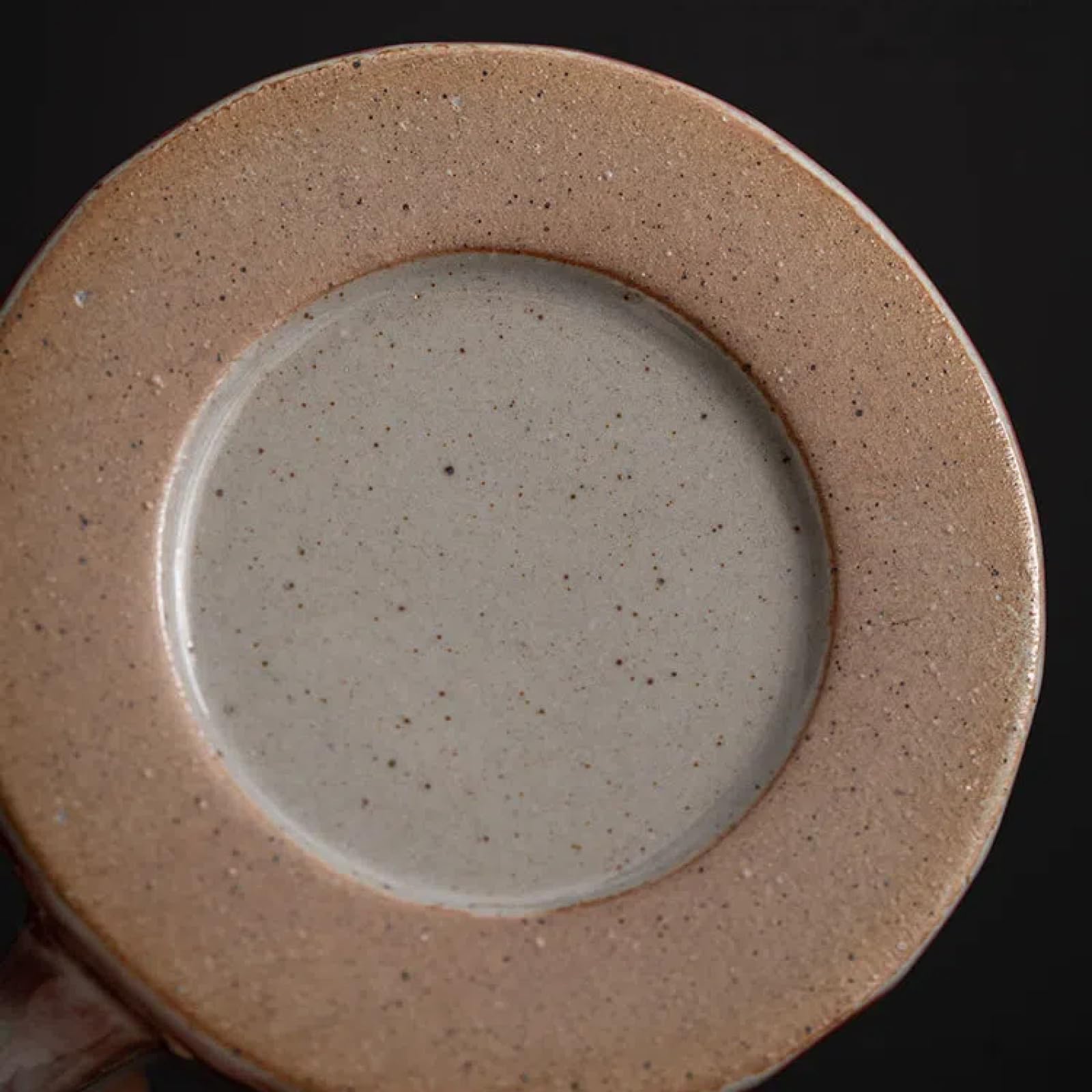 Juego de Taza y platillo de cerámica de 310 ml - Taza de té de cerámica rústica, Estilo Vintage, Textura de gres Hecha a Mano, diseño esmaltado único (Blanco Degradado)