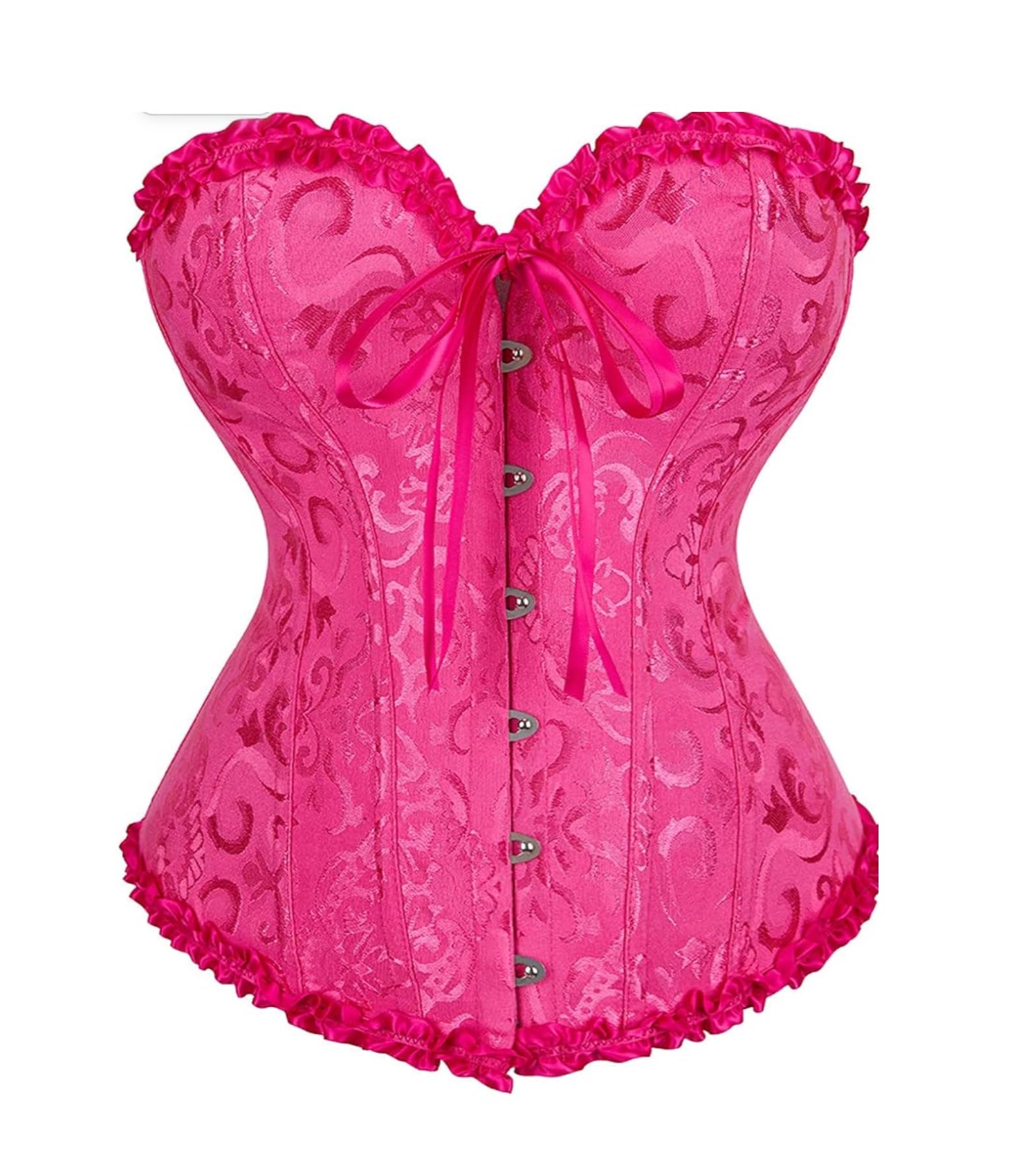 BslingerieWomen Gothic Floral Lace Satin Overbust Corset