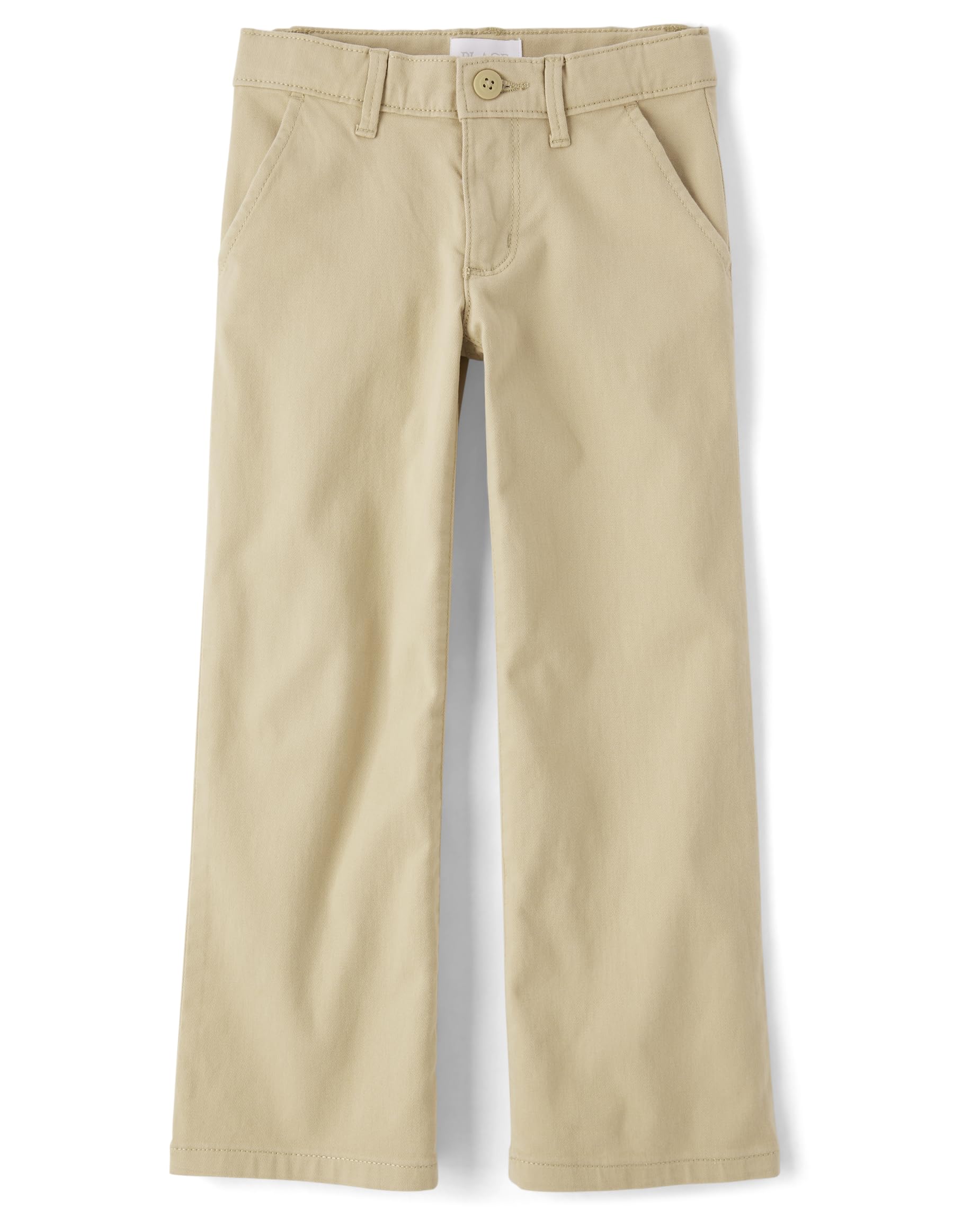 The Childrens Place Girls Uniform Wide Leg Chino Pants
