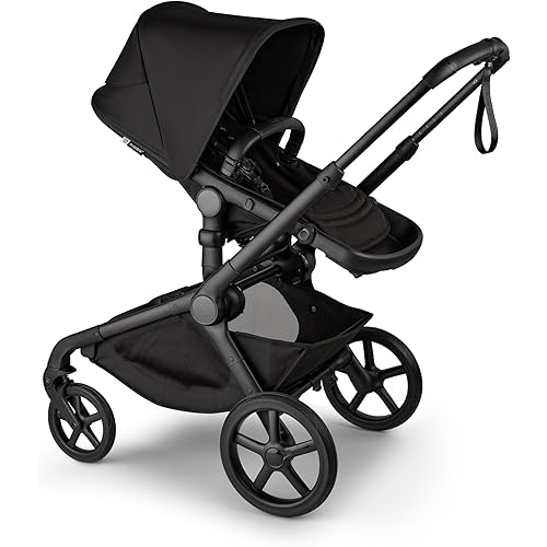 Bugaboo Kangaroo All-Terrain Full-Size Single-to-Double Tandem Stroller Toddler Seat, for Up to Three Kids, XL Wheels, One-Hand Operation, XL Underseat Storage - Midnight Black