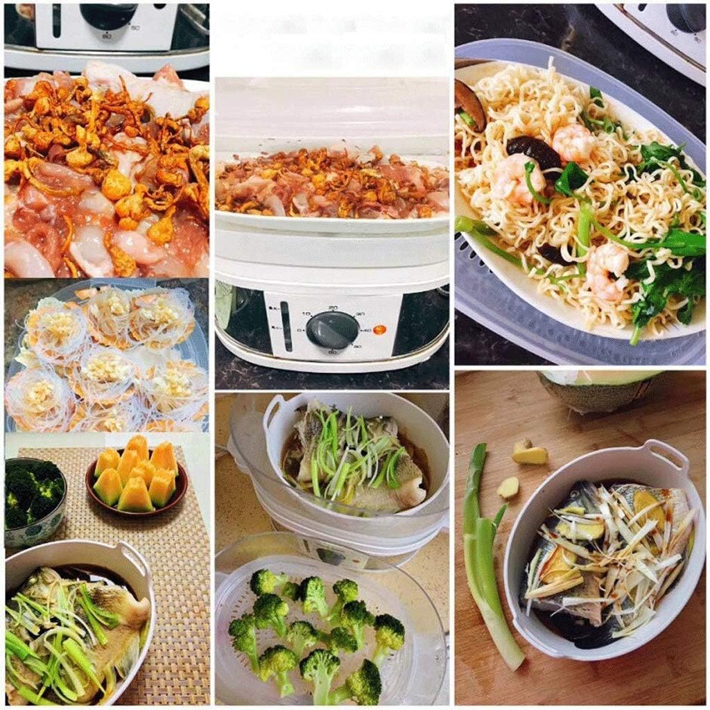 Electric Food Steamer, Vegetable Steamer 3 Layers Stackable Baskets with Timer, Diameter 32cm Blue(