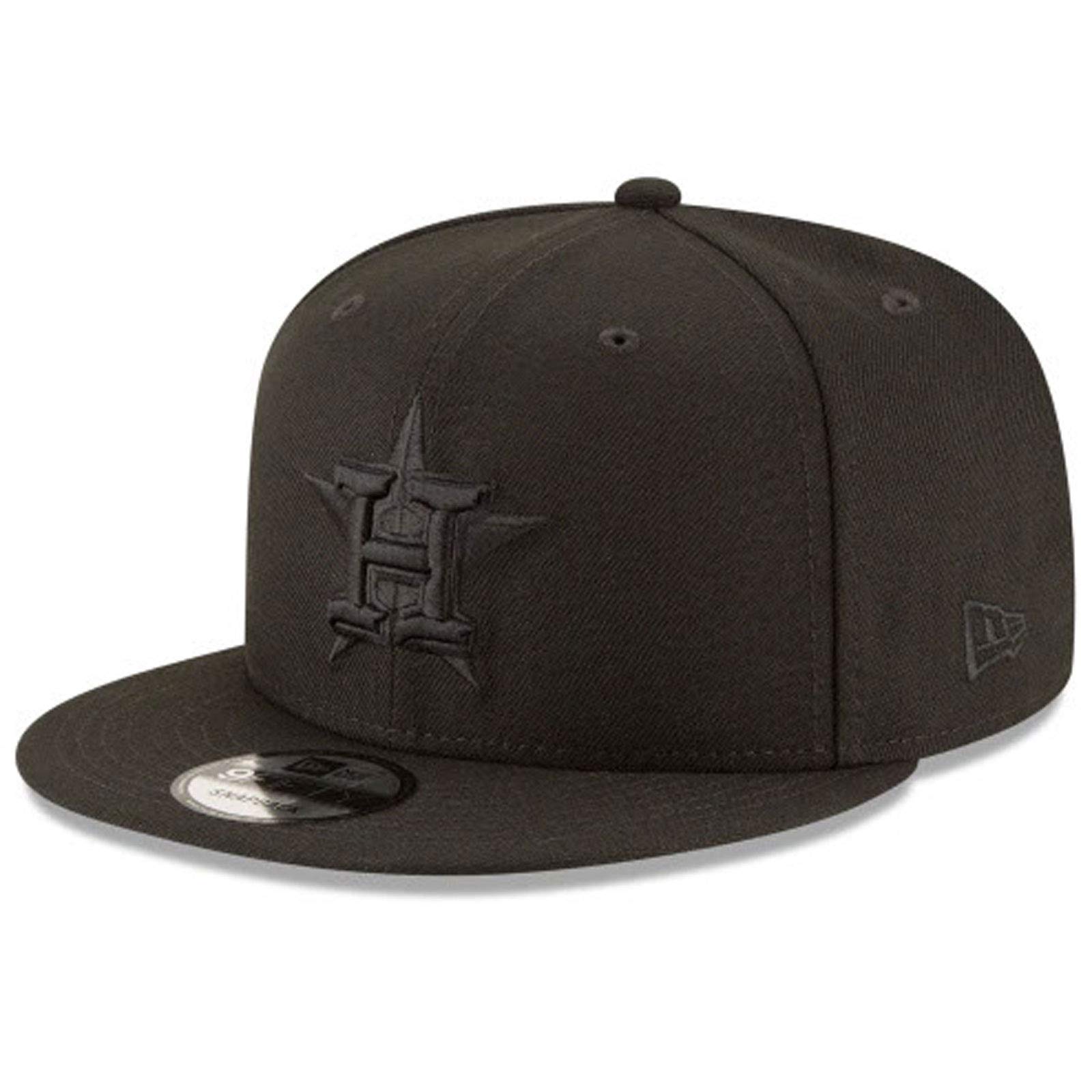 New Era Houston Astros MLB Basic Snapback Black on Black 950 Adjustable Cap