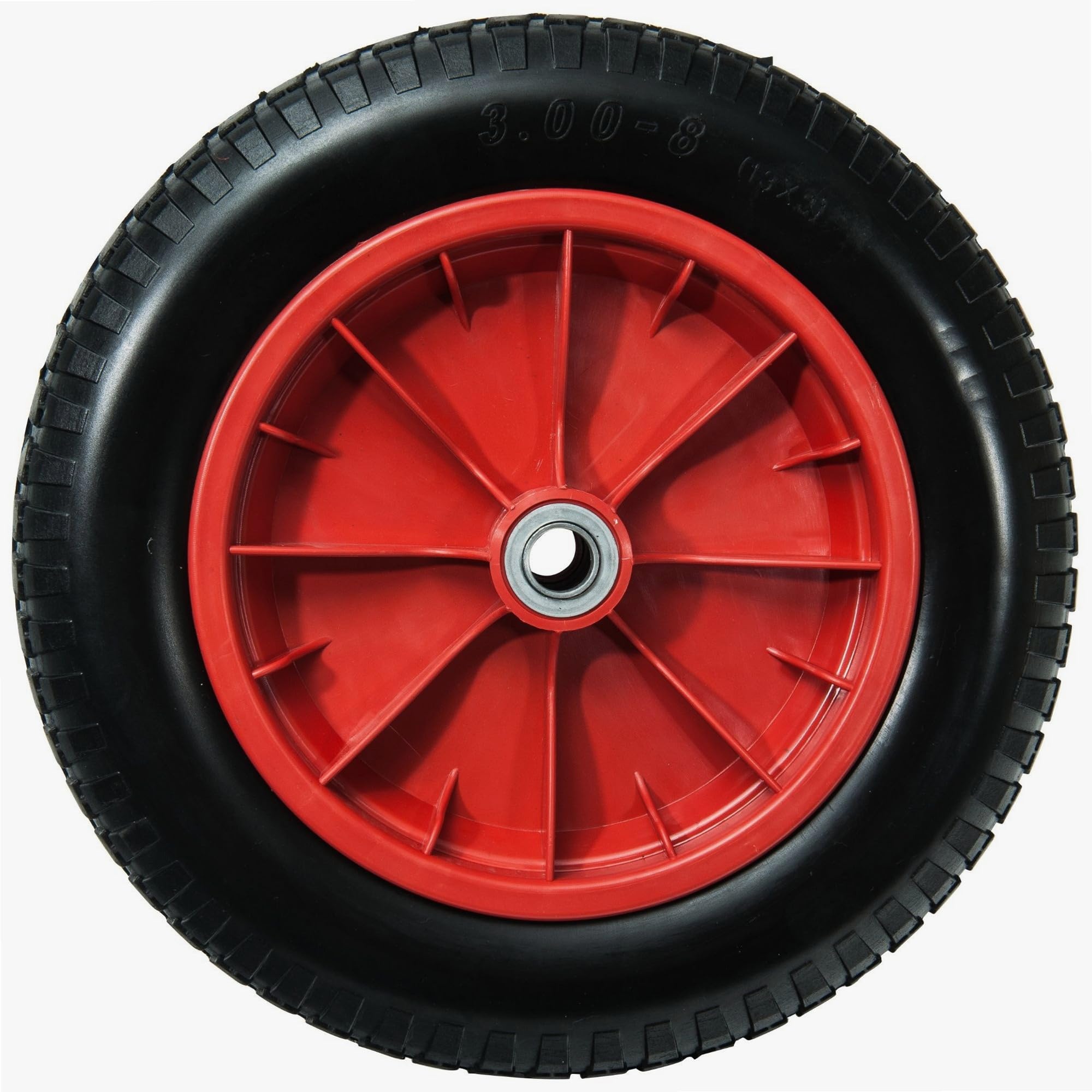 WERKA PRO Roue Increvable 13'' - Ø330 x 85 mm - Alésage 20 mm - Rouge - Pneu Plein avec Roulements à Billes - Pour Diable, Chariot, Remorque - Usage Bricolage - 1,37 kg