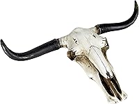 Vista 14 de Urbalabs - Escultura de pared de cuernos de calavera de cuerno largo de Texas, animales de taxidermia sintética, decoración de pared occidental