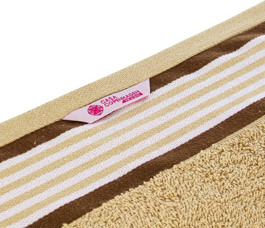 Casa Copenhagen Juego de Toallas He & She de 6 Piezas, Marrón + Beige, 550 g/m², 2 baño, 2 Mano, 2 paños, diseñado en Dinamarca con algodón Egipcio para baño, Cocina y Ducha.