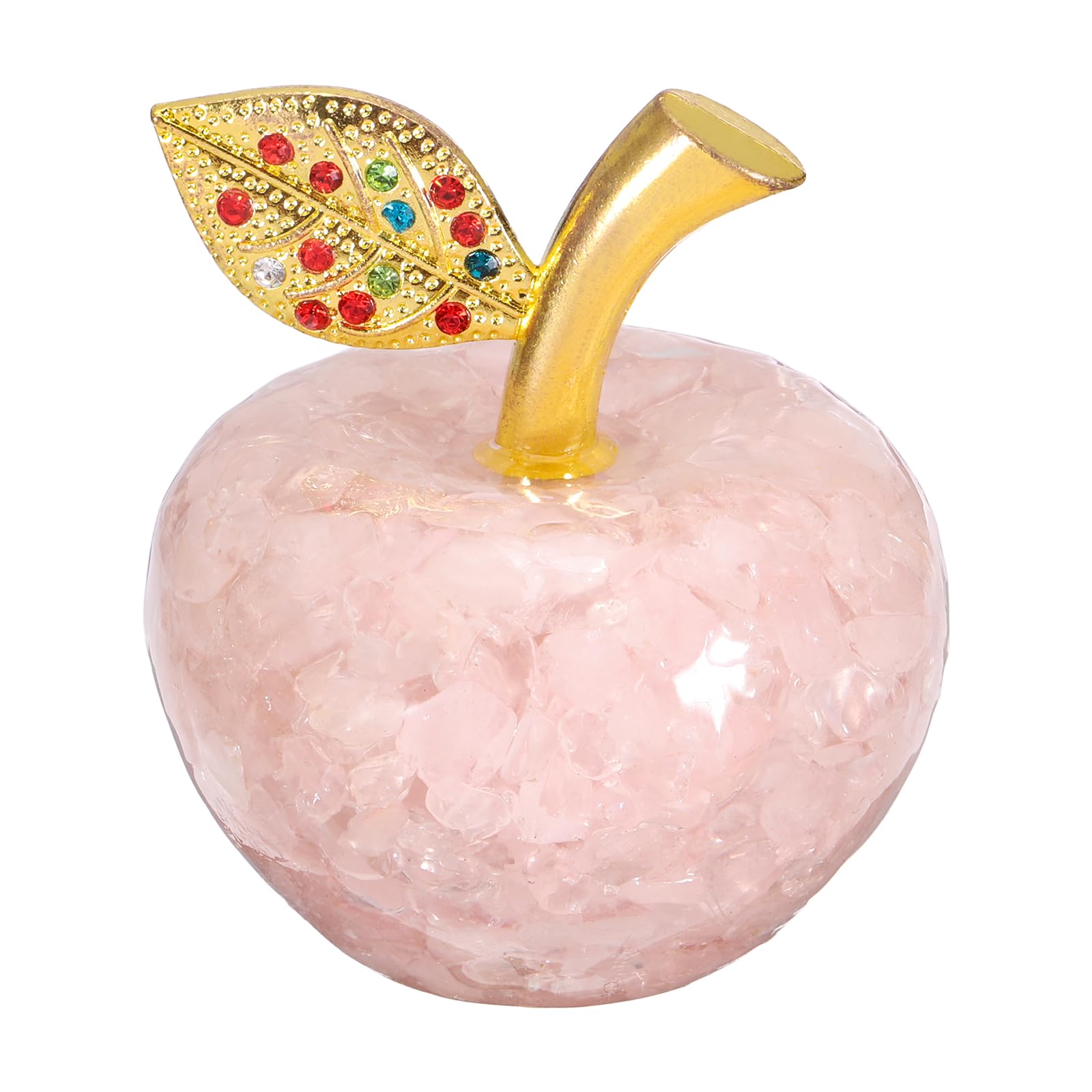 Statue de fruit artificiel en cristal rose haut de gamme pour buffet