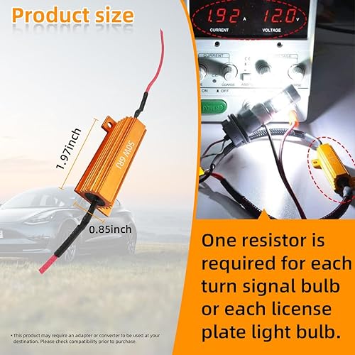 Miniatura 2 de Kewucn 2 unidades de resistencias decodificadoras de faros delanteros LED de 50 W 6 ohmios, para fijación de bombillas LED de sobreflash rápido,