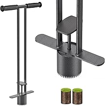 Dolibest Sod Plugger, Bulb Planter Tool with Non-Slip Grip Handle. Turf Cutter and Grass Plugger Tool with Dual Pedals, Sharp Serrations, Perfect for Zoysia, Bermuda and More (Upgrade)