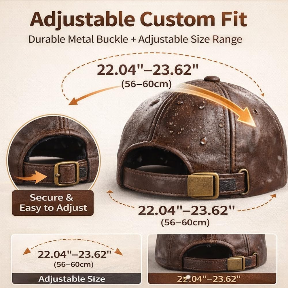 Gorras de béisbol de piel cálida, para hombre, forro polar, ajustable, para otoño e invierno al aire libre