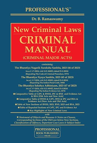 New Criminal Laws Manual – Professional's BNS & Sakshya Acts