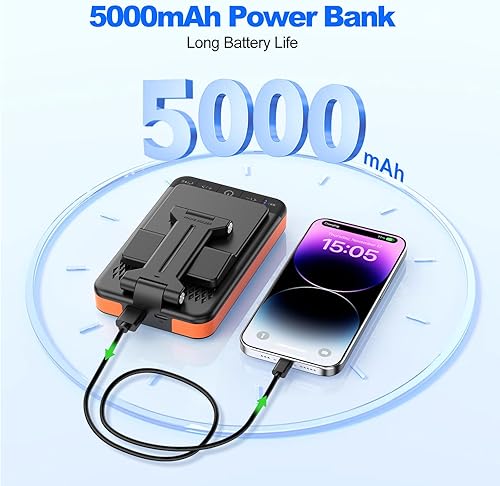 Miniatura 2 de JTEMAN Soporte de teléfono con altavoz Bluetooth con banco de energía, soporte de altavoz de carga plegable portátil, regalos de cumpleaños para