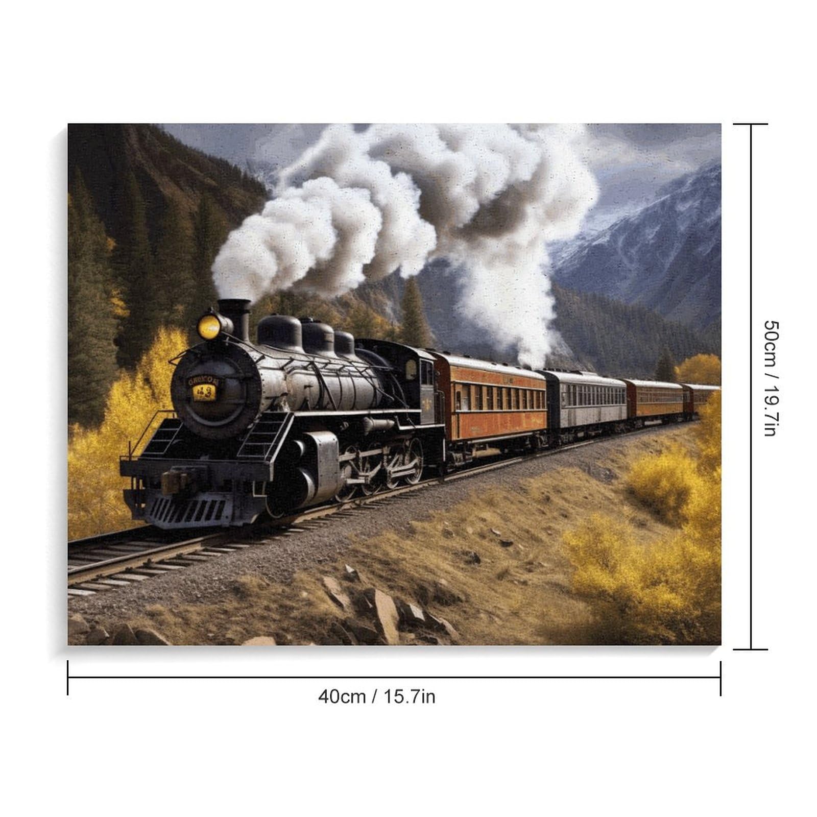 WYUSPGK Malen nach Zahlen, Dampflokomotive Zug Druck Acryl Malen nach Zahlen Leinwand Malen nach Zahlen Malen nach Zahlen Geschenk