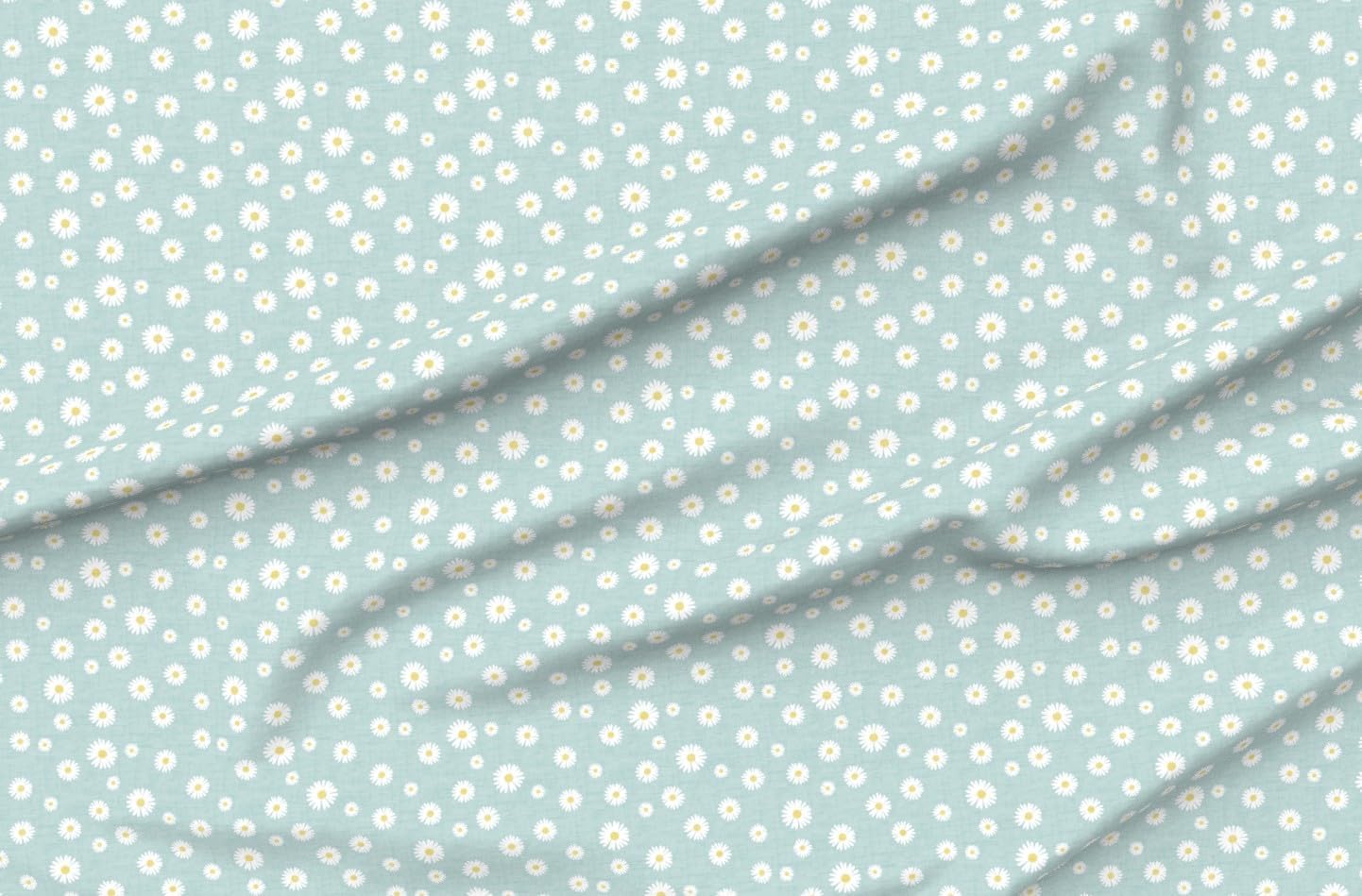 Spoonflower Fabric - Spring Daisy Dainty Floral Baby Girl Modern Mint Botanical Garden Printed on Petal Cotton Fabric Fat Quarter - Sewing Quilting Apparel Crafts Decor