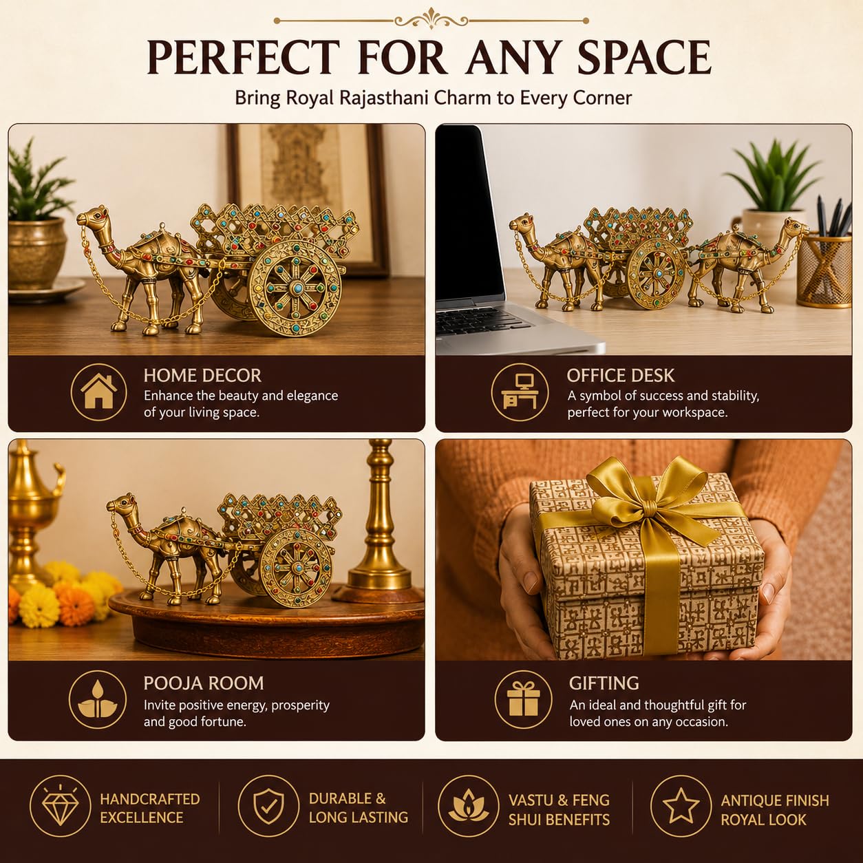 Rajasthani Gemstone Camel Showpiece - Home Decor -5