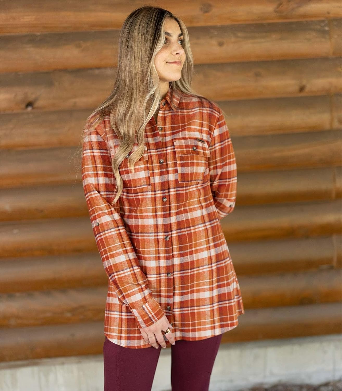 Legendary Whitetails Womens Stockyards Plaid Flannel Shirt - Image 2