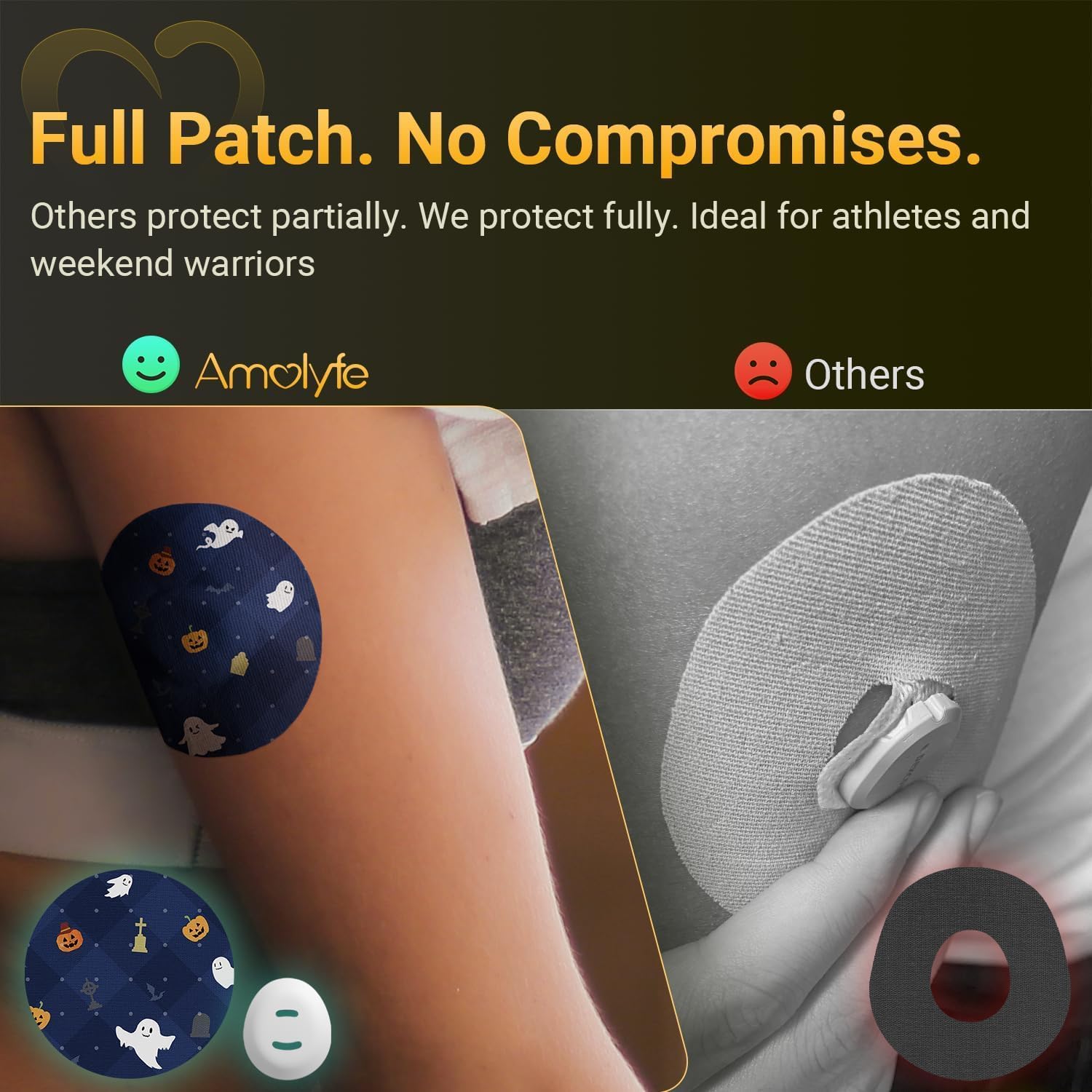 Dexcom G7 & Stelo Adhesive Patches Holiday, Amolyfe 20-Pack Over Patches Waterproof Bump-Proof with 2 Hard Caps and Tin Case, Breathable Medical Overpatch, 10-Day CGM Protection (Christmas)