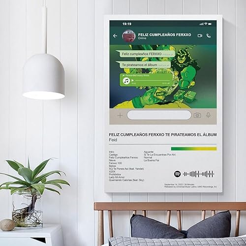 Miniatura 4 de Feid - Póster en lienzo con diseño de Feliz Cumpleaños Ferxxo 5, decoración de dormitorio, paisaje, oficina, San Valentín, cumpleaños, sin marco, 20