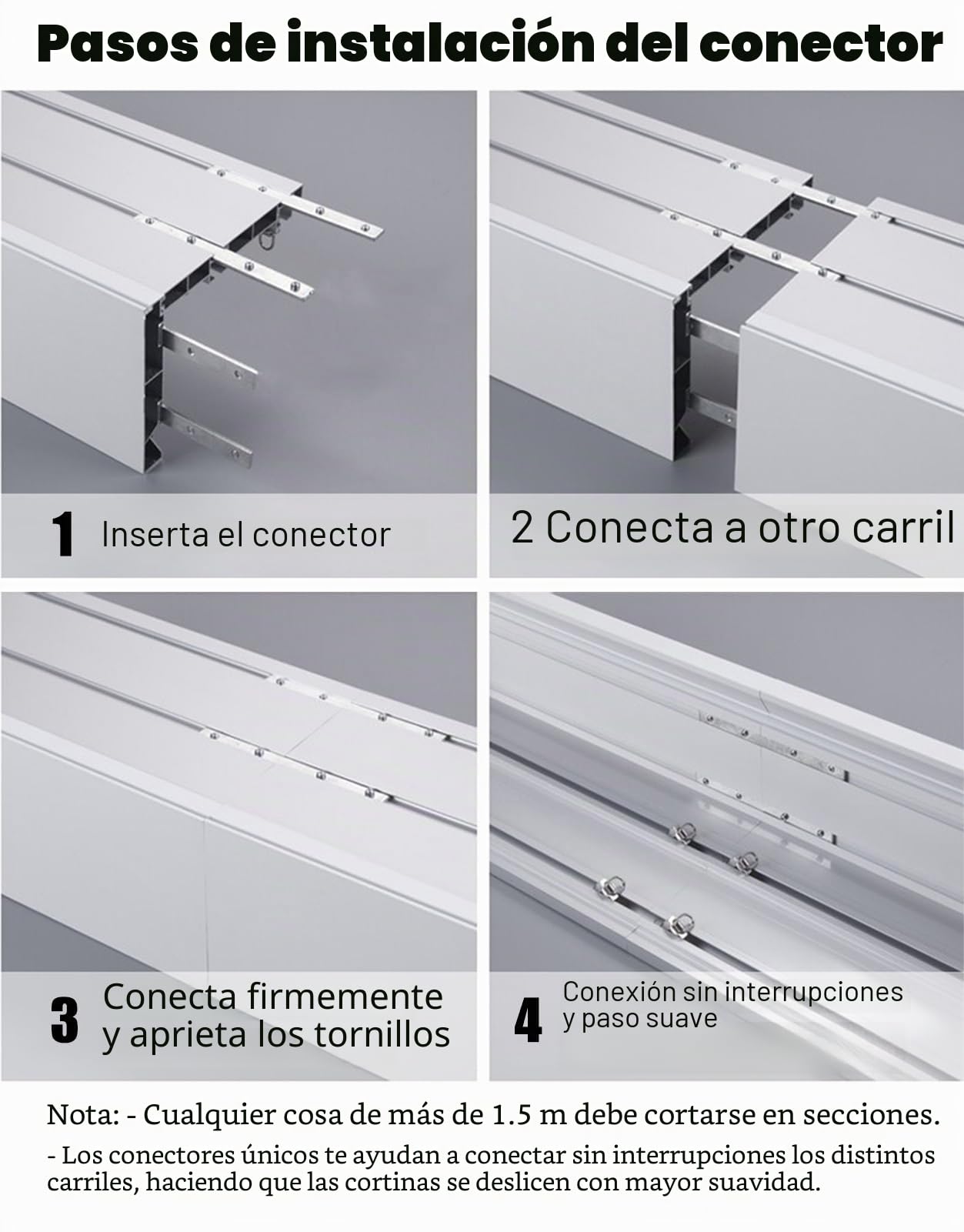 Caja de galería para cortina de ventana con riel, panel decorativo, montaje en techo o pared, sistema de riel de cortina oculto
