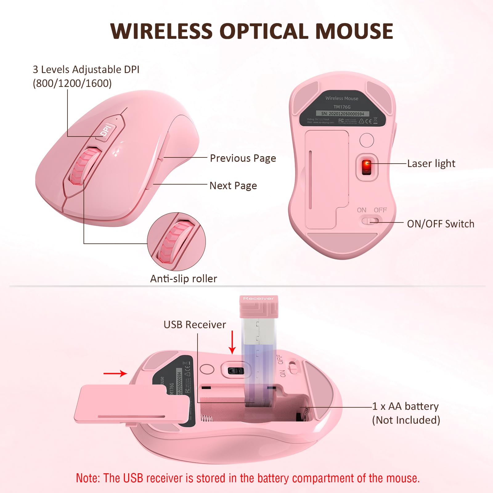 EDJO Wireless Keyboard and Mouse Combo, 2.4G Full-Sized Ergonomic ...