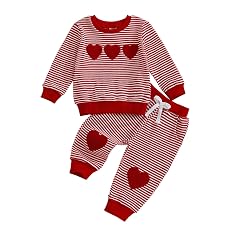 Giraropa Toddler Baby Girl Clothes Waffle Knit Sweater Sweatsuit Heart Embroidery 2Pcs Joggers Pants Set Fall Winter Clothes