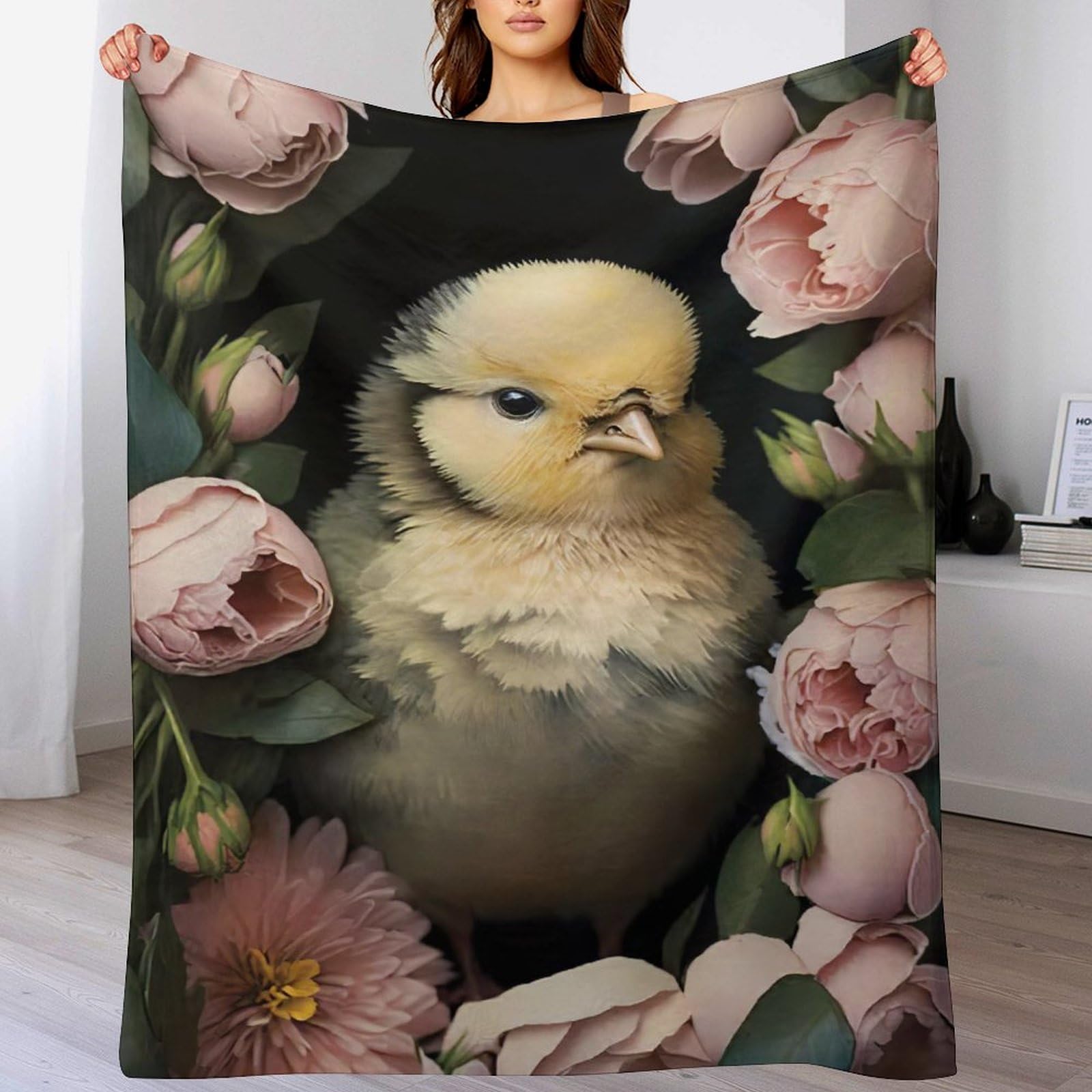 Couverture lit poulet flannel douce pour stopper les frissons sur le canapé