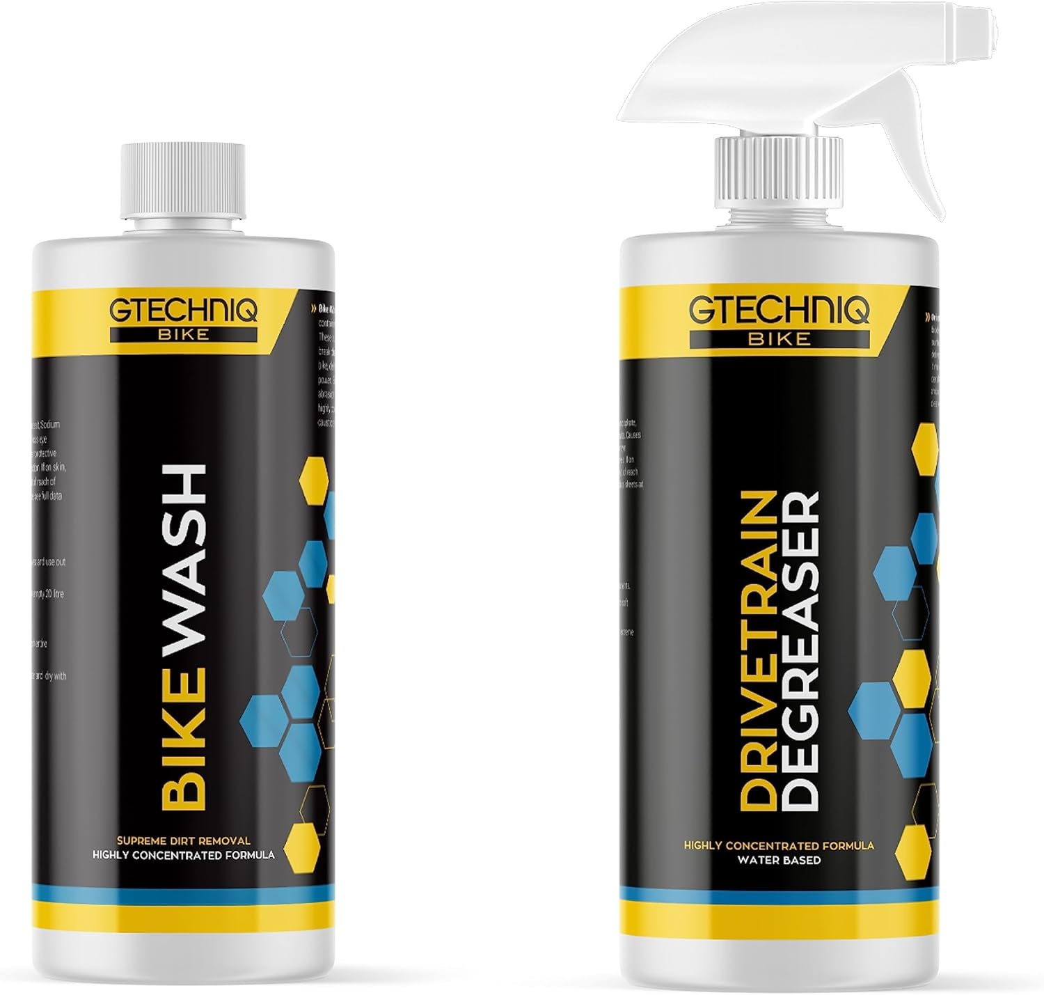 Gtechniq Bike Wash & Drivetrain Degreaser Kit - Bike Cleaner Wash 250ml + Drivetrain Degreaser Spray 500ml - Bike Cleaner Spray for Grease and Dirt Removal - Non-Toxic Bike Cleaning Spray
