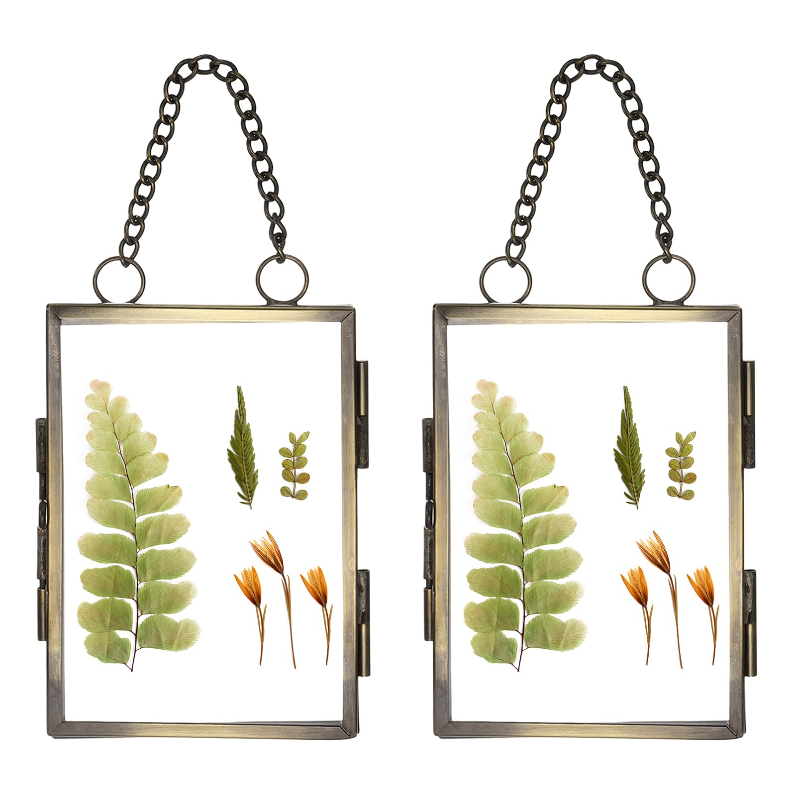 Double cadre en verre pour fleurs pressées et petits souvenirs