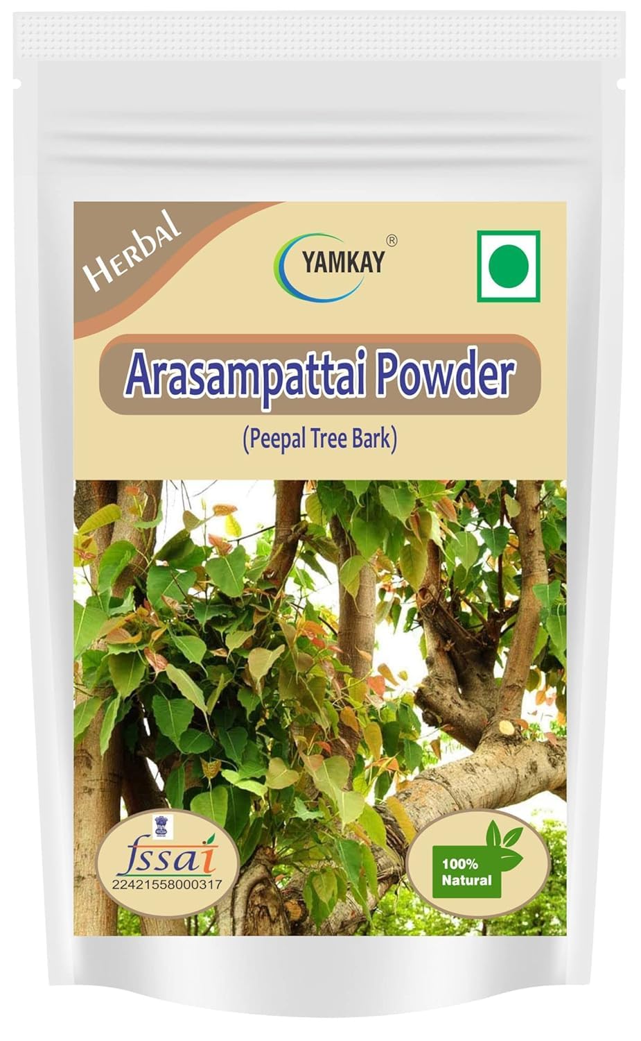 Yamkay Arasampattai Powder | Peepal Tree Bark | Sacred Fig | Pipal Tree (300 GM, Peepal Tree Bark)