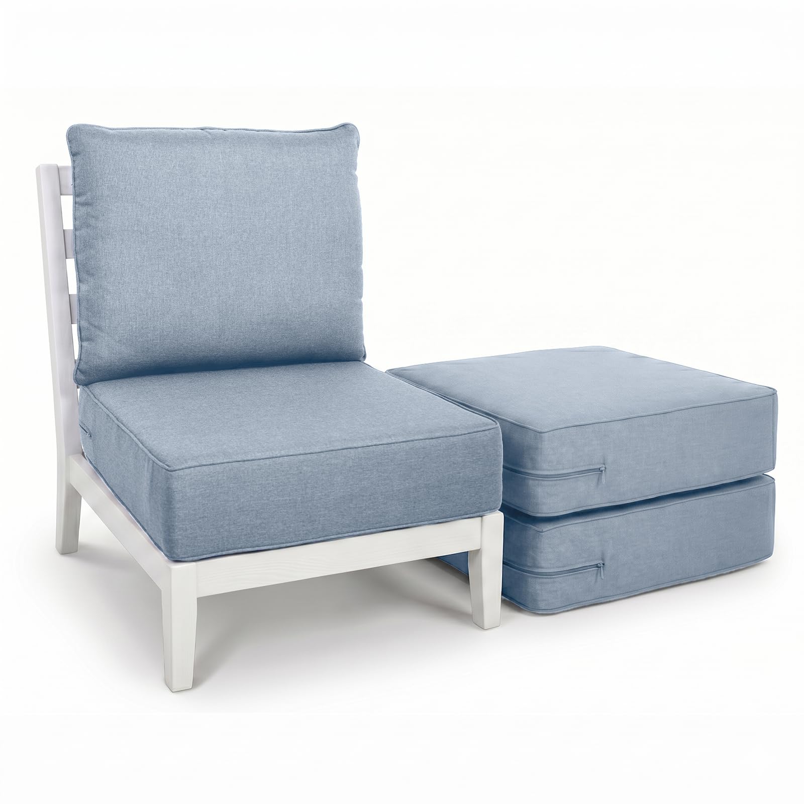 Luxury Outdoor Seat Cushion Set-24 x 24 x 6 Inch Outdoor Chair Cushions Set of 3 with Water Resistant &amp; Removable Cover Outdoor Cushions for Patio Furniture Chair Sofa Couch
