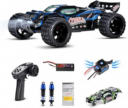 1/10 Brushless RC Car for Adults, Max 60 KM/H, 4WD Off-Road Truck | RTR with 3660 2000KV Motor, 60A Waterproof ESC, 3S 5000mAh LiPo Battery, LED Lights, Oil-Filled Shocks and Metal Gears