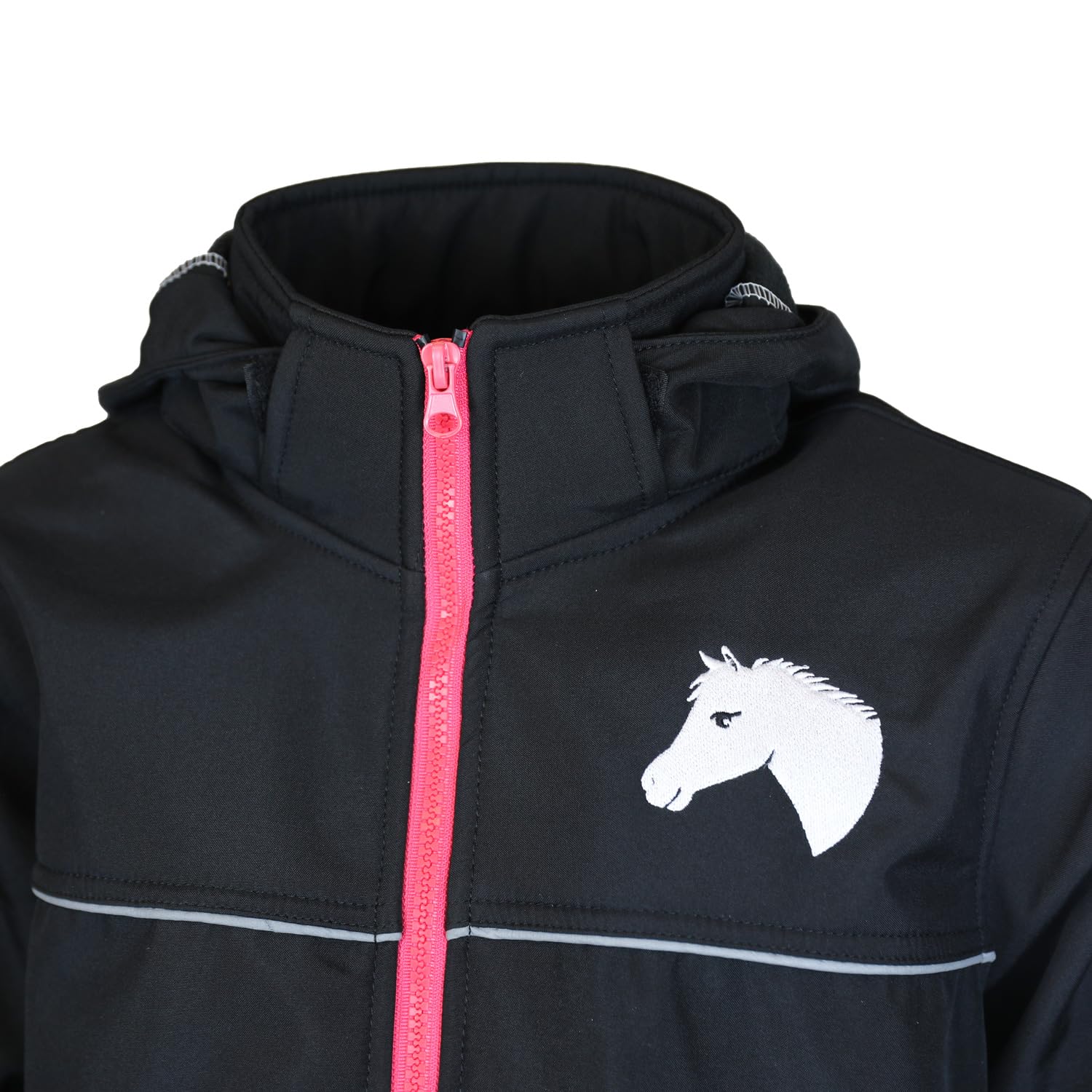 Eva - Set da equitazione per bambini, in softshell, con inserti in silicone, colore: grigio