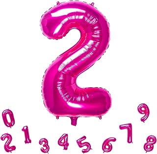 32 Inch Pink Number 2 Balloons Foil Ballon Digital Birthday Party Decoration Supplies (Pink Number 2 Balloon)