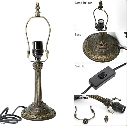 Miniatura 3 de Lámpara de escritorio de 8 pulgadas, lámpara creativa de vitral, decoración de personalidad de rosa roja, bonita lámpara de escritorio para