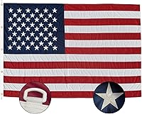 Vista 10 de SYII Bandera estadounidense de 15x25 pies resistente para exteriores, bandera de lujo con estrellas bordadas y cabo con doble puntada, rayas