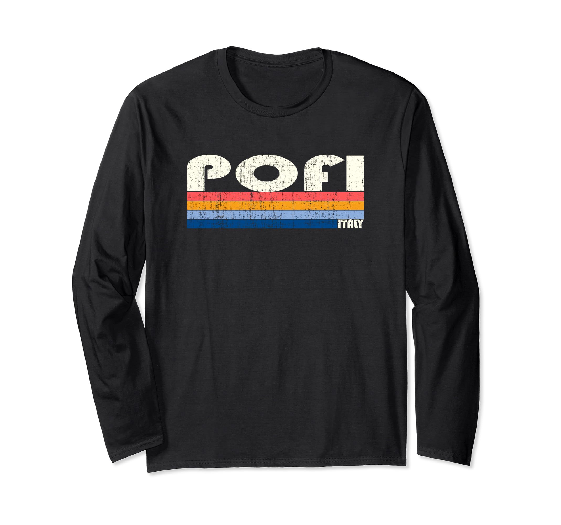 Pofi, Italy Retro 70s 80s Style Long Sleeve T-Shirt