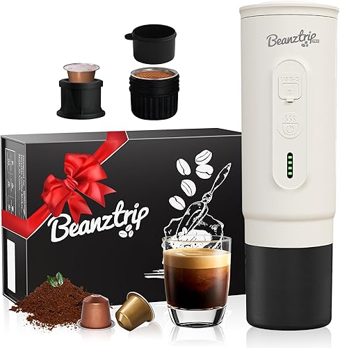 H02 PRO - Cafetera eléctrica portátil para regalo de Navidad, compatible con cápsulas originales NS Capsule y café molido, mini cafetera de viaje