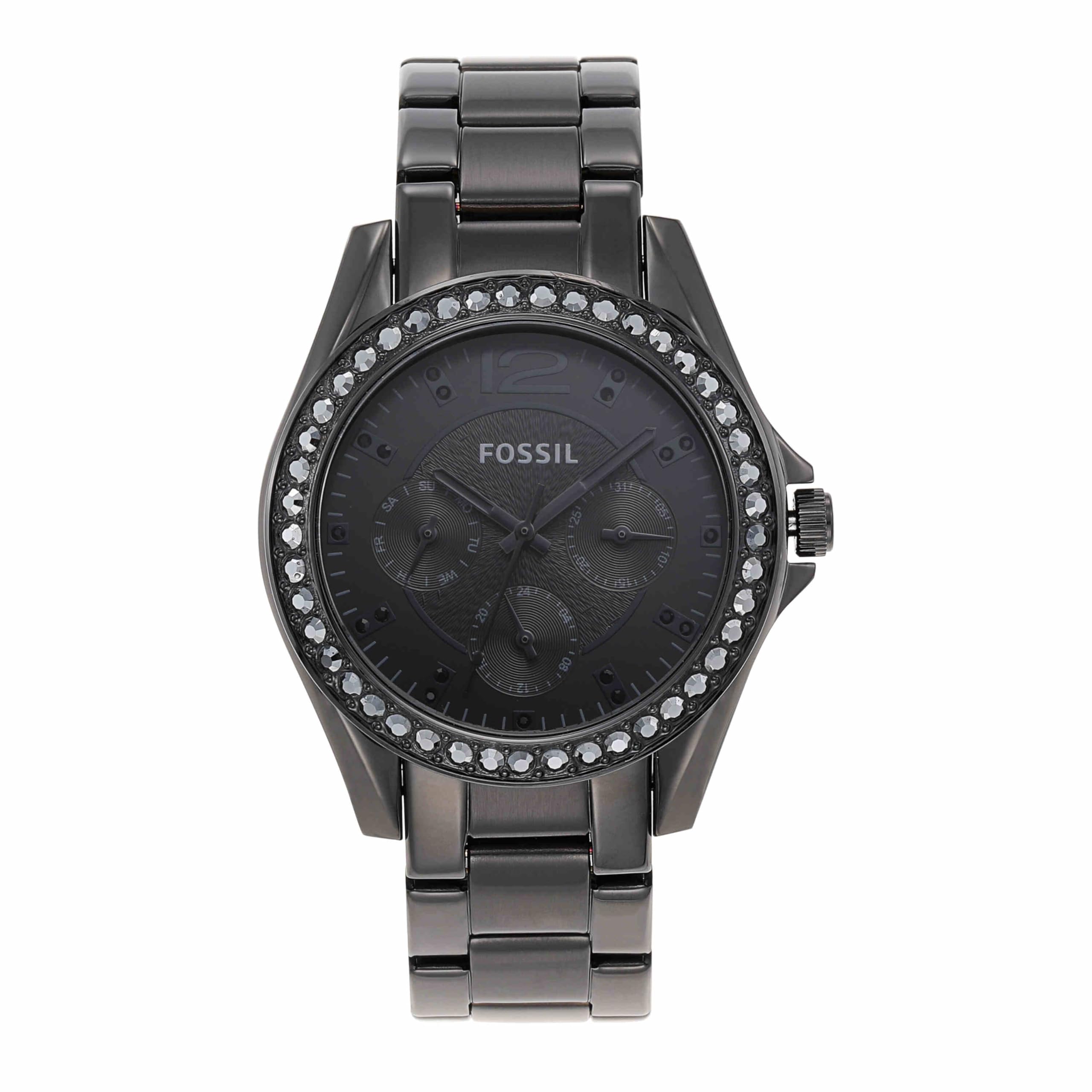 FOSSIL Riley Armbanduhr für Damen Quarz Chronograph Uhrwerk mit Edelstahl oder Lederband