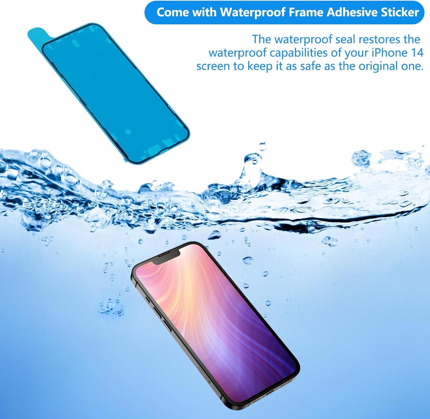 dla iPhone 15 Plus Wymiana ekranu 6,7 calowy, 3D Touch LCD Display Digitizer Assembly z narzędziami naprawczymi - Model A2847, A3093, A3096, A3094