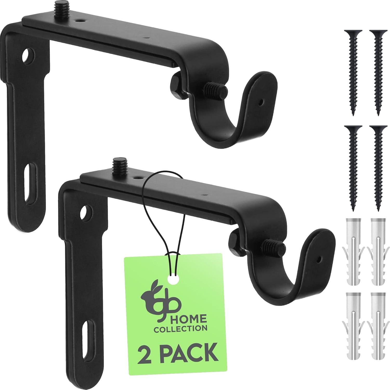 gb Home Collection Adjustable Curtain Rod Brackets, 2 Pcs