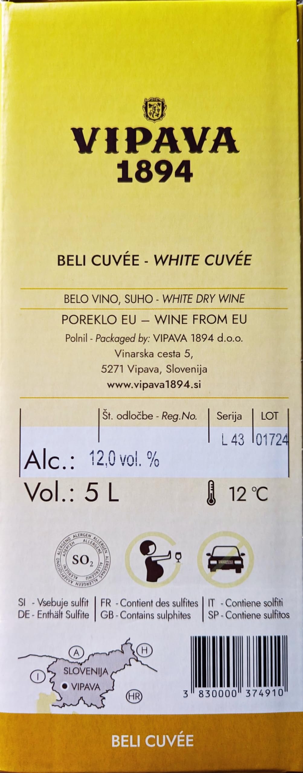 Vipava 1894 Weißwein Cuvée BiB (5 L)