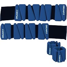 Cecotec Adjustable Ankle Weights DrumFit AnkelBell Silicone 1 kg x 2. 2 x 1 kg for Wrists & Ankles, Silicone-Coated Metal, Water and Sweat Resistant, Skin-Friendly, for Home Gym