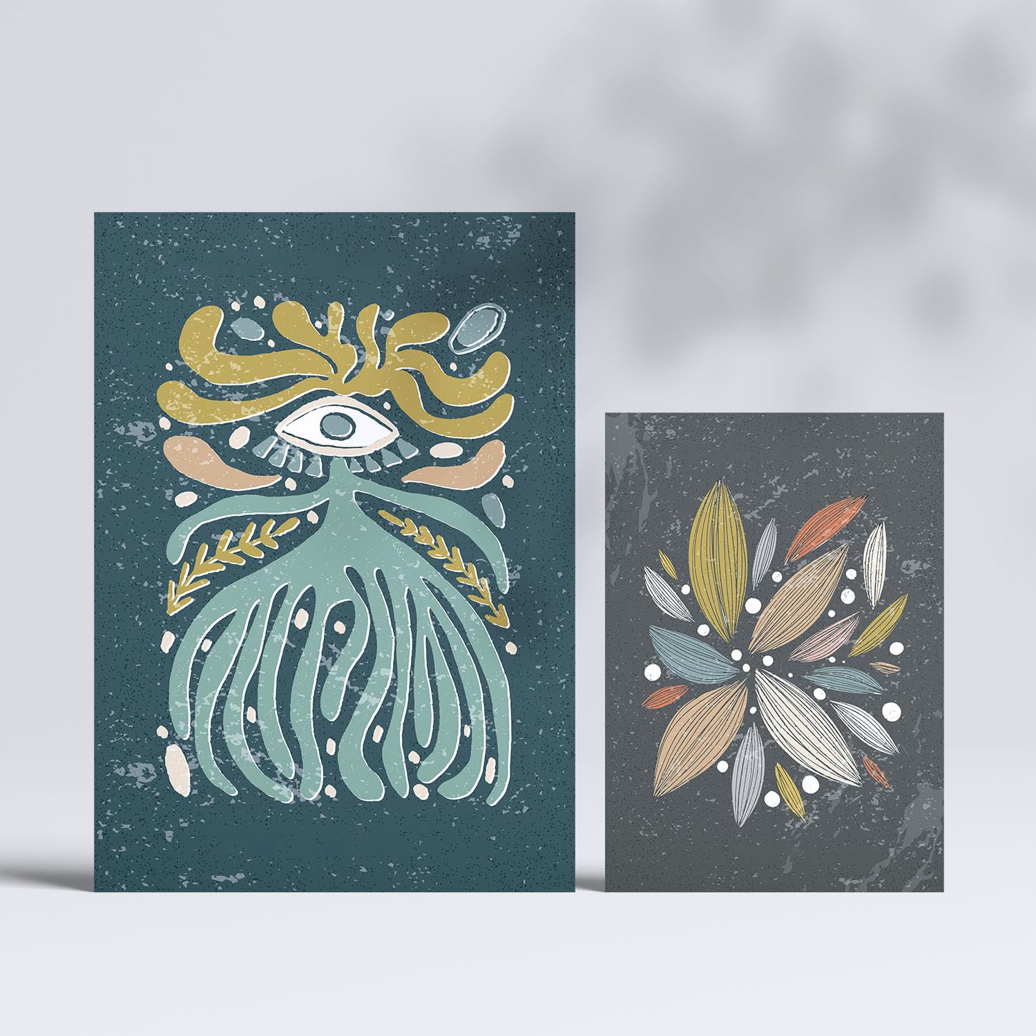 Nacnic Set of 6 prints of Cold tones in Ethnic Style Prints Collection. Aesthetic Decorative frames for your living room bedroom - Image 2