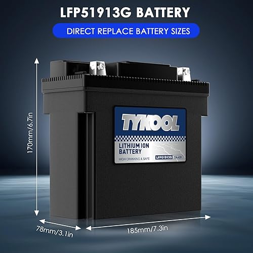 Miniatura 4 de 51913/51814 LiFePO4 Lithium Motorcycle Battery, 420CCA,Digital Readout, Fits for BMW motorcycle,R1200RT, K1200LT, R80GS; Champion Generator, Dual