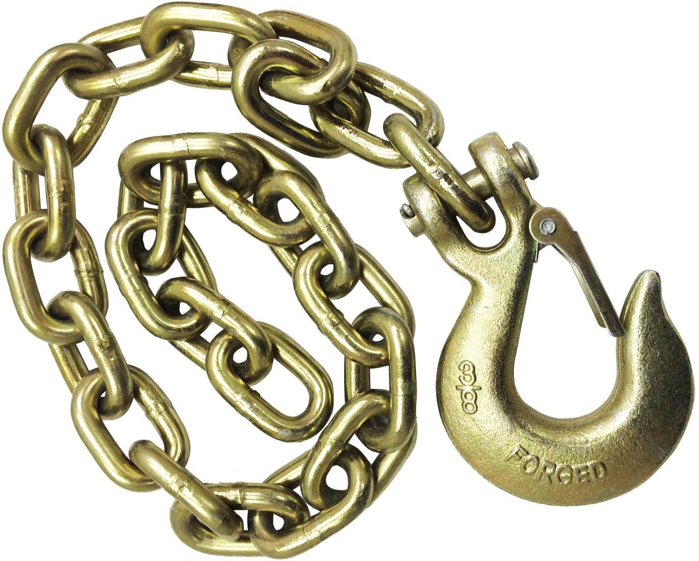 LIBRA 2 New 3/8" X 35" Grade 70 Trailer Safety Chains with Forged Hooks & Safety Clips -25004