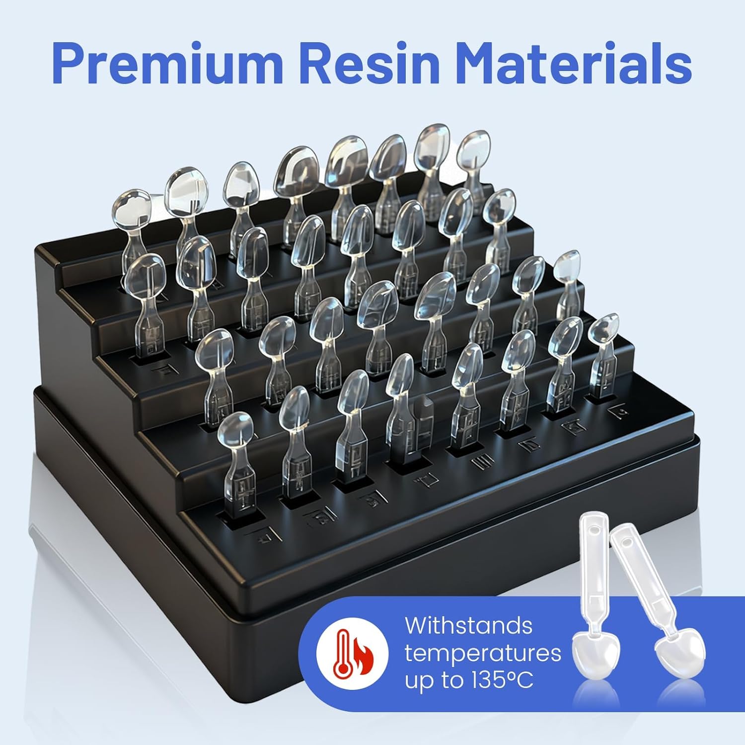 Wokyo Teeth Dental Veneers Mould Kit Light Dental Composite Resin Teeth, 32 Pcs Different Shapes Available, Heat Resistant