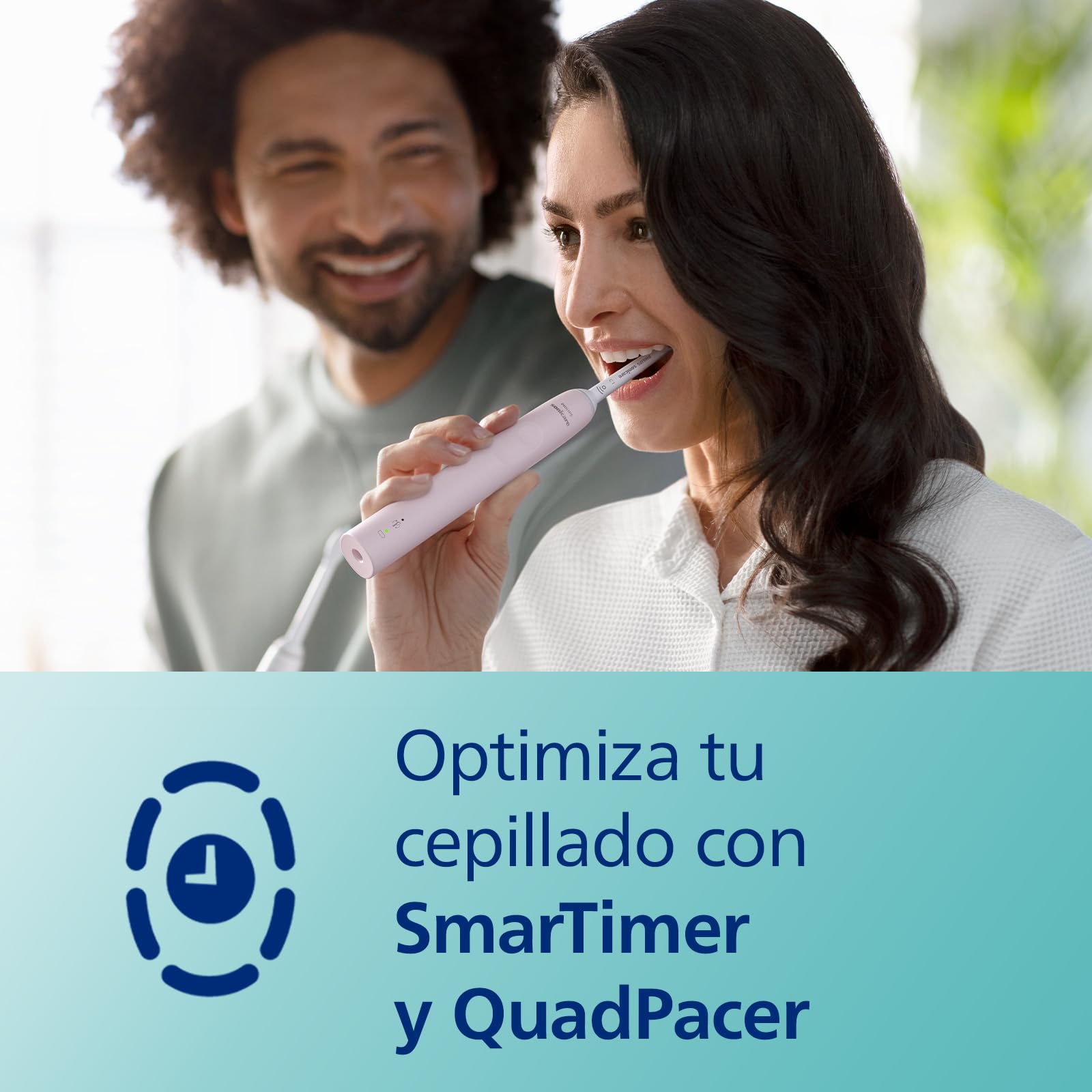 Philips Sonicare 3100, cepillo dental eléctrico, sónico, sensor de presión y temporizador, estuche de viaje, rosa chicle, modelo HX3673/11, Rosa