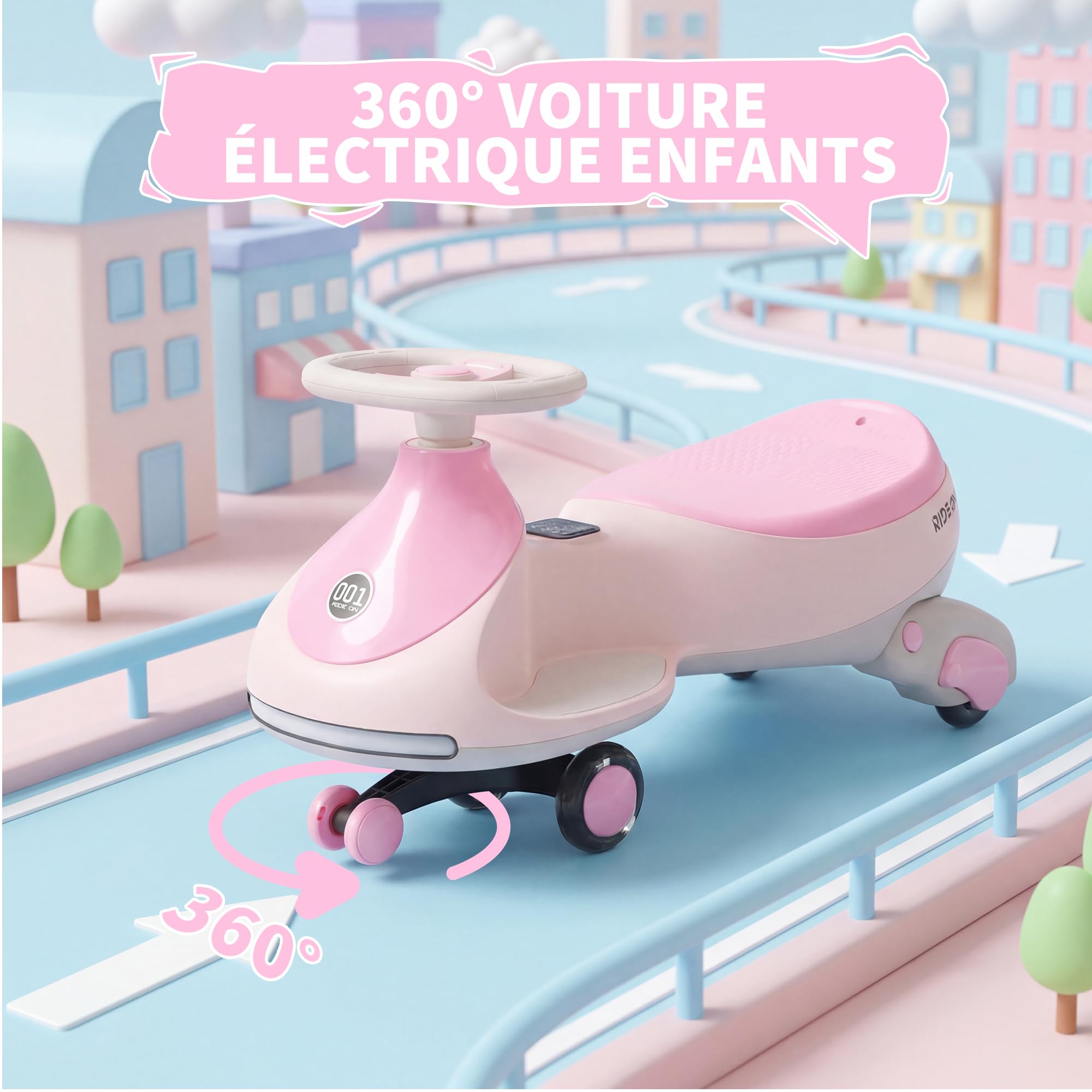 Acekool Voiture Électrique Enfant 12V 2-en-1 Twistcar -