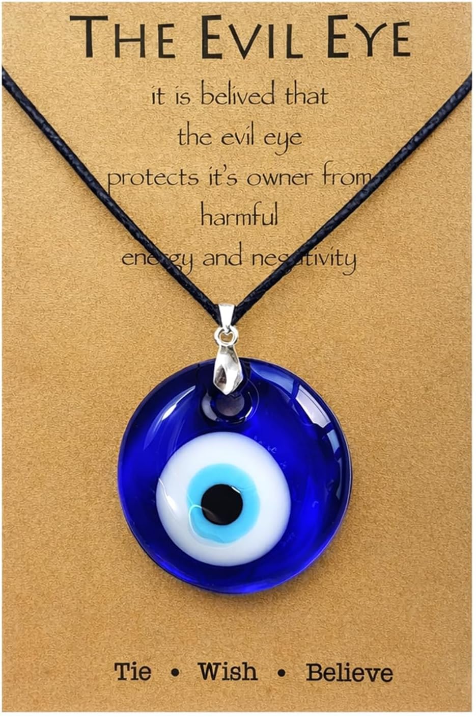 Evil Eye Necklace for Women Evil Eye Pendant Necklace Leather Rope Glass Inspirational Jewelry Birthday Gifts